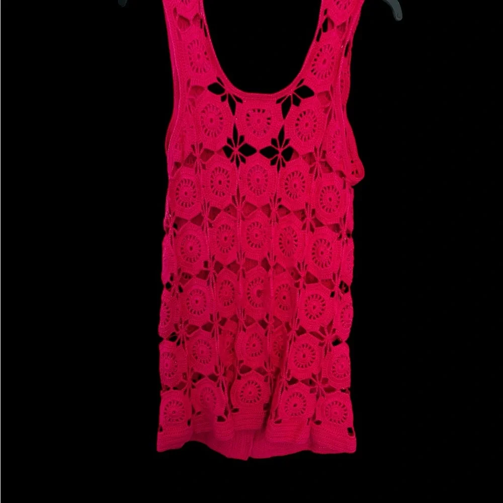 Pink Crochet Button-Up Vest size Medium - Picture 7 of 7